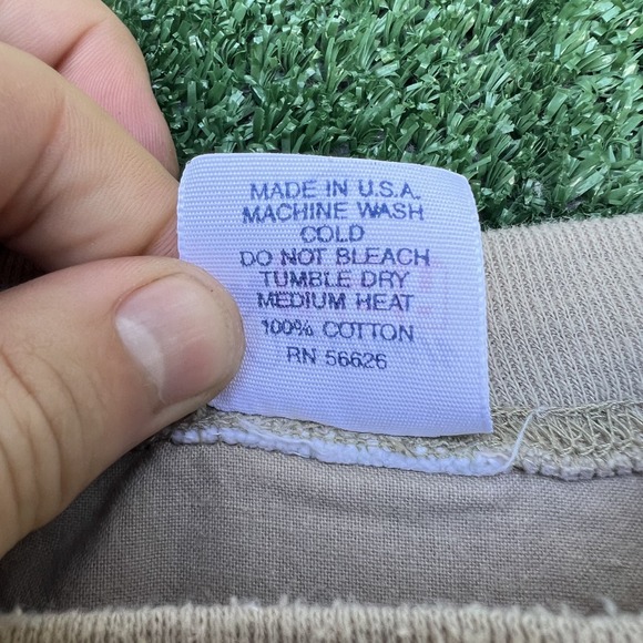 VTG Notre Dame Fighting Irish Sweatshirt Men Large Beige Boxy Football Staff 80s - Picture 3 of 9